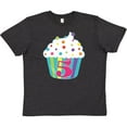 thumbnail image 3 of Inktastic 5th Birthday cupcake Youth T-Shirt, 3 of 5