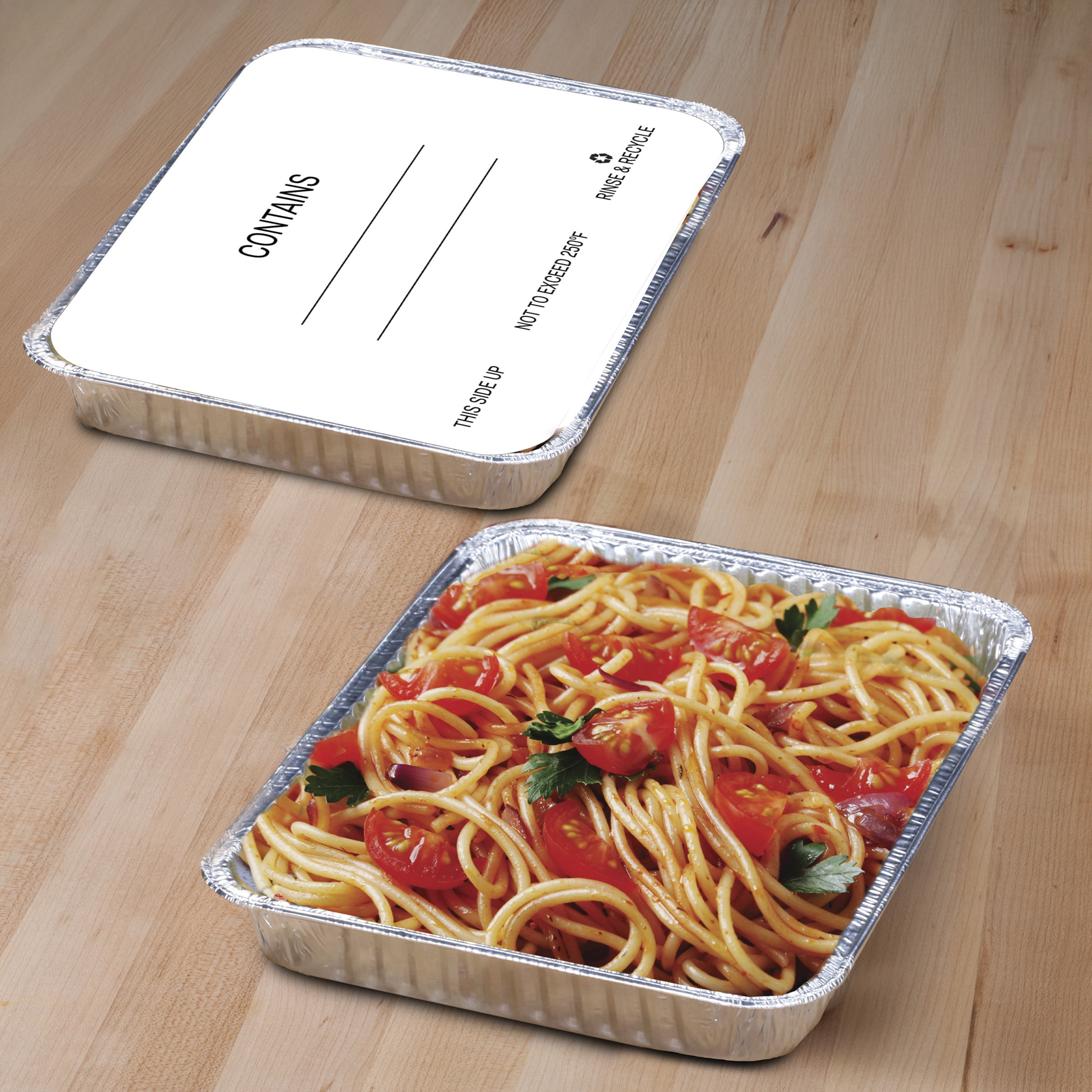 Handi-Foil Square 8" Aluminum Meal Prep Pans with Folded Lids, 3 Count