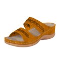 thumbnail image 5 of Orthopedic Wedge Sandals for Women Open Toe Slides Fashion Bohemia Embroidery Slip on Beach Shoes Comfortable Slip on Summer Slippers Orange Size 5.5, 5 of 5