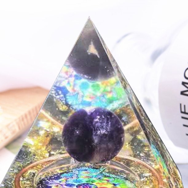 Generador De Energía Generador de energía de piedra curativa de peridoto de amatista de cristal natural de pirámide de orgón Likrtyny Libre de BPA