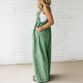 thumbnail image 4 of ClodeEU Women's V Neck Sleeveless Wide Leg Jumpsuit,Casual Loose Romper with Pockets Green,Women's Plus S, 4 of 7