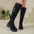 thumbnail image 2 of Heel Western Knee High Boots Tall Riding Footwear for Ladies With On Design And Solid Pattern, 2 of 9