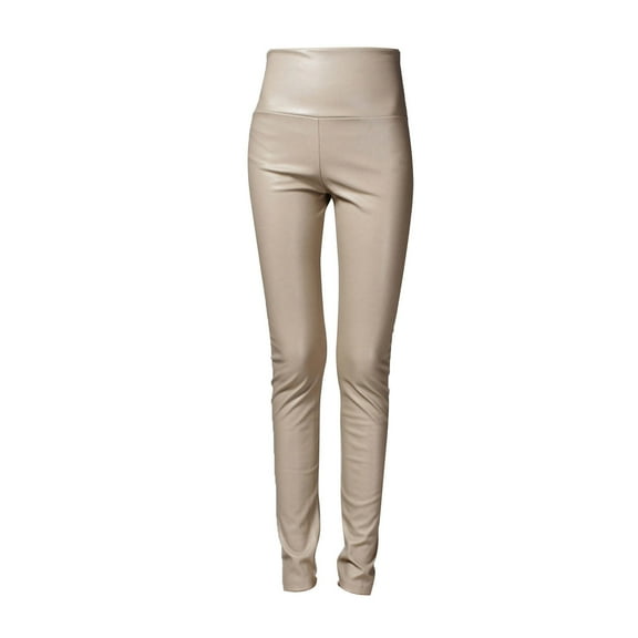 JJHGVB Faux Leather Leggings Fleece Lined Pants High Waisted Leggings for Women Womens Casual Summer Pants Fleece Leggings for Women Womens Slacks for Work Womens Pants Dressy Casual Beige L