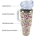 thumbnail image 6 of 40 oz Mushroom Tumbler with Handle and Straw, Travel Mug Water Bottle, Stainless Steel Insulated Cup with Lid and Straw, Birthday Christmas Gifts, 6 of 6