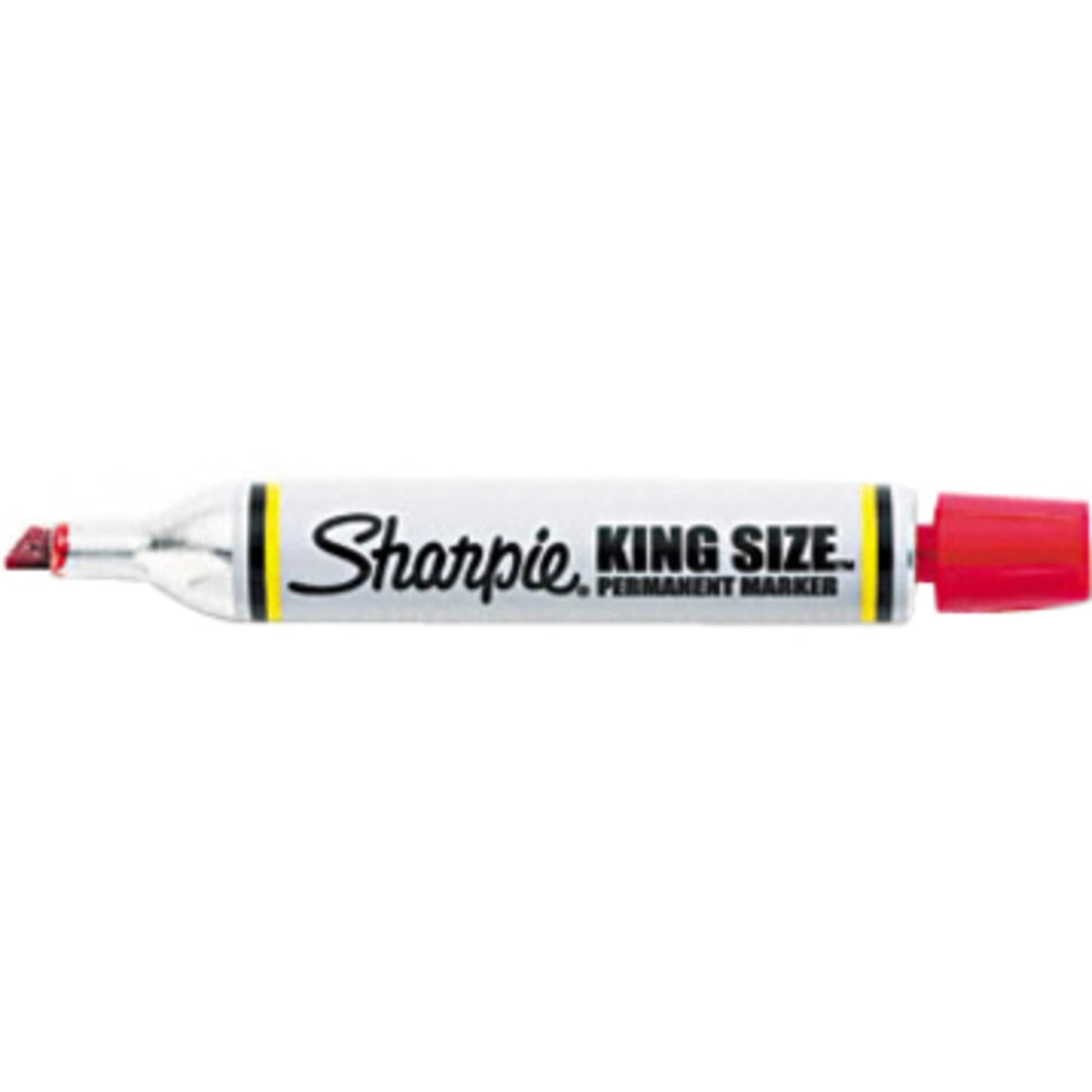 Sharpie, SAN15002, King-Size Permanent Markers, 12 / Dozen, Red Ink, Silver Barrel
