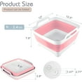 thumbnail image 2 of 2.4 Gal(9L) Collapsible Dish Basin with Drain Plug, Space Saving Outdoor Multiuse Foldable Sink Tub, Dishpan, Kitchen Storage Tray for Camping, Vegetable Washing, RV (Pink), 2 of 18