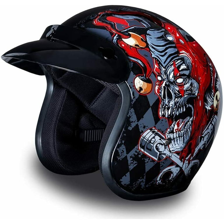 daytona 3 4 motorcycle helmets 3/4 Shell Open Face Helmet  DOT Approved [Captain America] [S] : Automotive approved 3/4 shell helmet in a black metal flake finish Daytona Cruiser- Dull Black 2XL