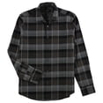 thumbnail image 1 of Alfani Mens Textured Plaid Button Up Shirt, Brown, Small, 1 of 1