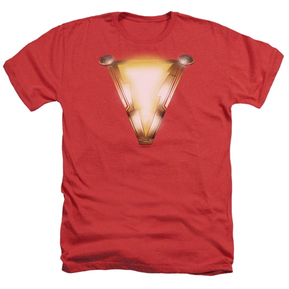 Shazam Movie Bolt Adult Heather T-Shirt Red