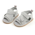 thumbnail image 6 of Penkiiy Baby Spring/summer Comfortable Breathable Mesh Fabric Baby Toddler Flat Soft Soled Children's Sandals Gray for 6-9 Months, 6 of 6