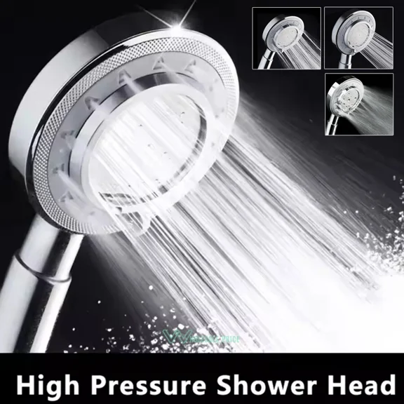 Premium High Pressure Shower Head With 3 Settings Handheld Bathroom Shower Head