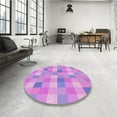 thumbnail image 3 of Ahgly Company Indoor Round Patterned Bright Lilac Purple Area Rugs, 8' Round, 3 of 6