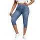 thumbnail image 5 of Pantalones Elásticos de Cintura para Mujeres Caminando Casual con Bolsillos Impresos No Tejido Denim Imitación Denim Cómodo para Fuera Pantalones de Cintura Alta para Mujeres, 5 of 9