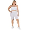thumbnail image 4 of Women's My Kind of Look Peach Skin Biker Shorts, White, XL/XXL, 4 of 5