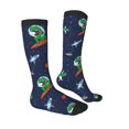 thumbnail image 3 of Balery Dinosaur Astronaut Space Surfing Fun Novelty Socks Men'S Women'S Crew Socks Funny Crazy Novelty Socks Quirky And Cool Socks, 3 of 9