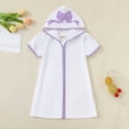 thumbnail image 2 of Splozh Swimsuit Cover Up Dress Girls Boys Swim Cover Up Zip Up Hooded Bathing Suit Coverup Kids Pool Beach Robe Cover Up Purple,5-6 Years, 2 of 6