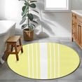 thumbnail image 3 of Round Rugs 3Ft, Yellow White Stripe Round Area Rug Washable Indoor Throw Carpet, Modern Rustic Vertical Striped Small Non Slip Circle Rug for Bedroom Living Room Home Decor Aesthetic, 3 of 8