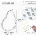 thumbnail image 3 of 925 Sterling Silver Hoop Earrings For Women heart earrings hoop earrings for women Cubic Zirconia Earrings Hoops Ear Leander Jewelry 20 30 40 MM Gifts, 3 of 6