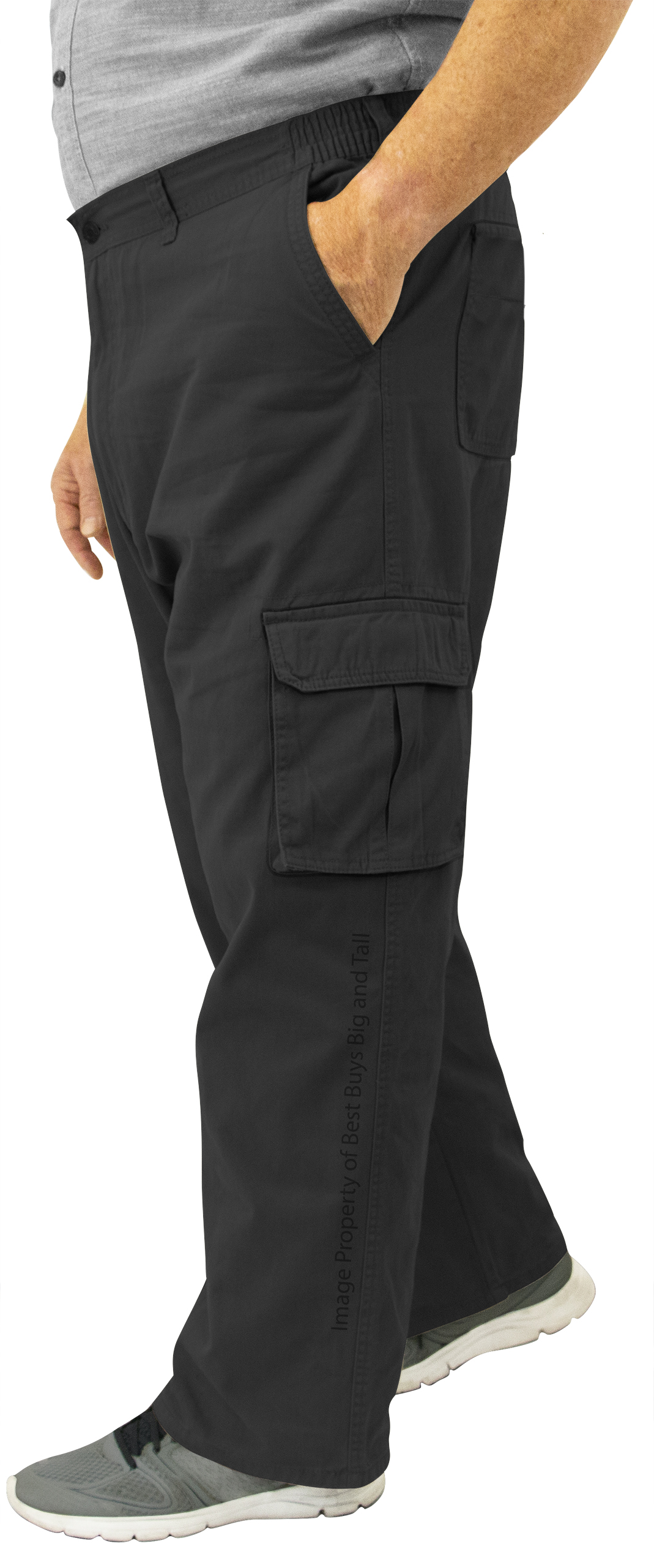 ROCXL Men's Big & Tall Cargo Pants with Expandable Waist photo 3
