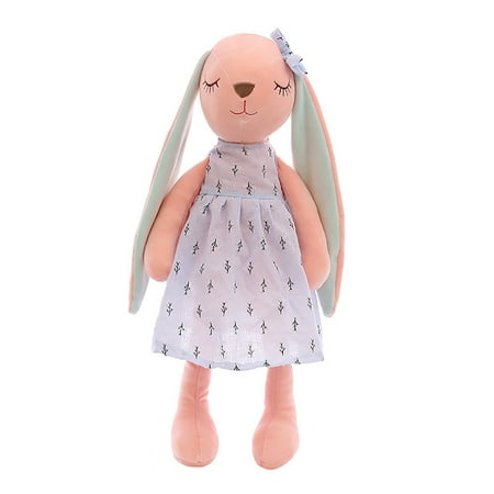 Lmtodlfg Personalized Bunny Doll Easter Rabbit Dolls With Long Ears, Plush Doll For Girls Babies Toddlers Kids Birthday Gift Easter Basket Stuffer(Pink)