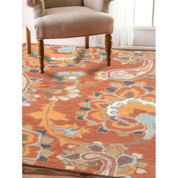Rugsotic Carpets Hand Tufted Wool 9 X12, Native American Wool Area Rugs 9×12