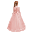 thumbnail image 6 of IBTOM CASTLE Little Big Girls Vintage Lace Junior Bridesmaid Dress Floor Length Dance Ball Pageant Maxi Gown for Party Wedding 4-5 Years Pink Coral, 6 of 8