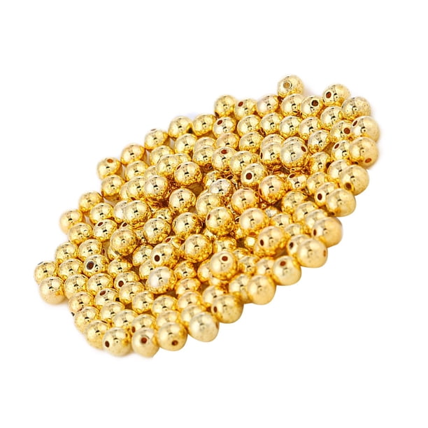Billuyoard Cuentas espaciadoras de 200 Uds., artesanía galvanizada lisa sin costuras, suministros hechos a mano, accesorios artesanales para collar, oro Type3 NO3 Billuyoard HA060870-04