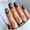 B, variant on 24PCS Short Round Press On Nails, Full Cover Acrylic Fake Nails Reusable Glue On False Nail Tips for Christmas Winter Holiday Party Women Daily Casual Festive Nail Art Decoration