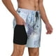 thumbnail image 2 of Balery Bird Butterfly Stripe Bañador para hombre, shorts de playa de secado rápido con entrepierna y forro de compresión-Medium, 2 of 6