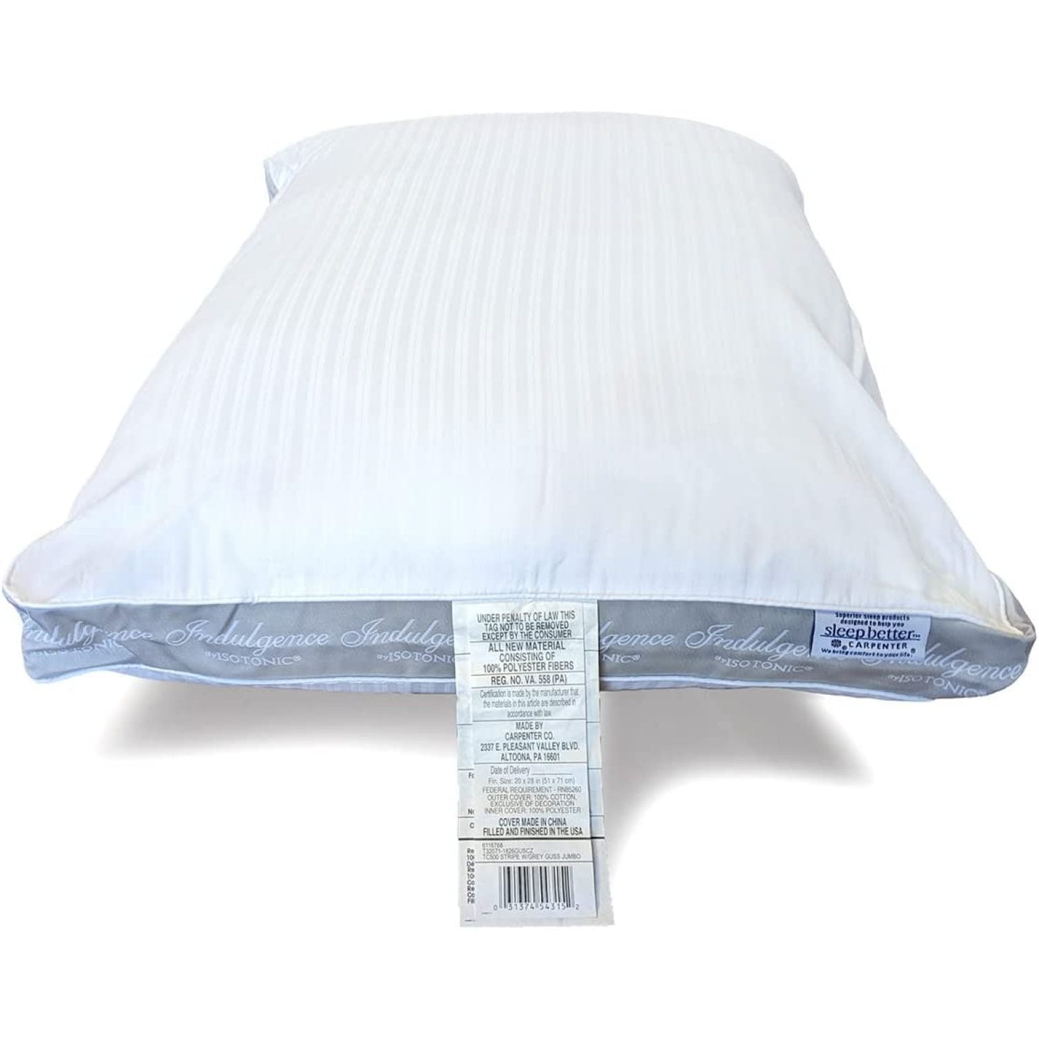 Indulgence Side Sleeper Pillow by Isotonic 36"x20" King