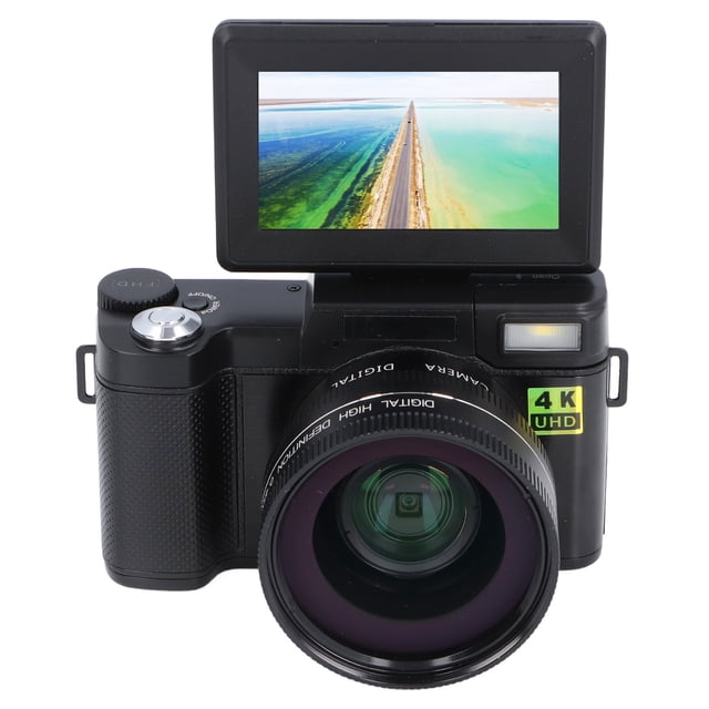 Cámara Digital 4K Enfocque Autico, Cámara Vlogging de 48MP Antivibracia - Deteción de Rostros, Pantalla Giratoria de 180 de 3 Pulgadas, Ampliables de interfaces, Modos