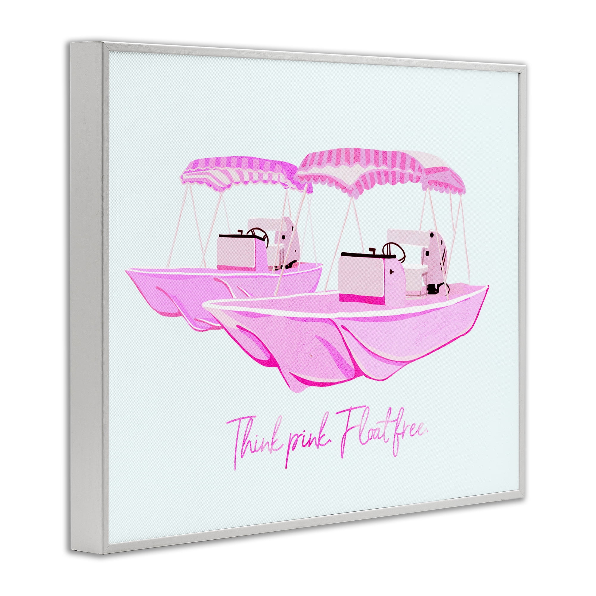 Think Pink Float Free Boats White Framed Giclee Art, design by Ziwei Li