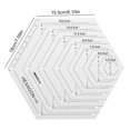thumbnail image 4 of Moyic Regla para manualidades de acolchado, regla de retales de costura de plástico, herramienta de medición de bordado DIY a escala, trapezoidal De coser Hexagon Moyic HA004299-05B, 4 of 6
