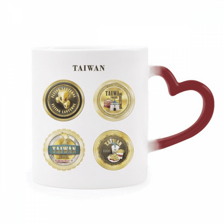 

Logo Taiwan Features travel Heat Sensitive Mug Red Color Changing Stoneware Cup