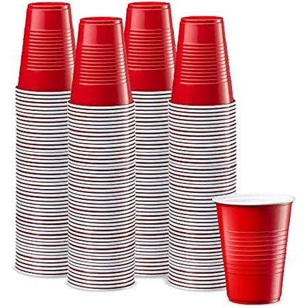 Disposable Party Plastic Cups [9 Oz.] Red Drinking Cups (Red - 240 Count)