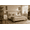 beige&white, variant on Aiho 3-Piece Bedroom Furniture Set, Queen Size Upholstered Platform Bed Frame with Wingback Headboard and 2 LED Nightstands with Drawers, Black