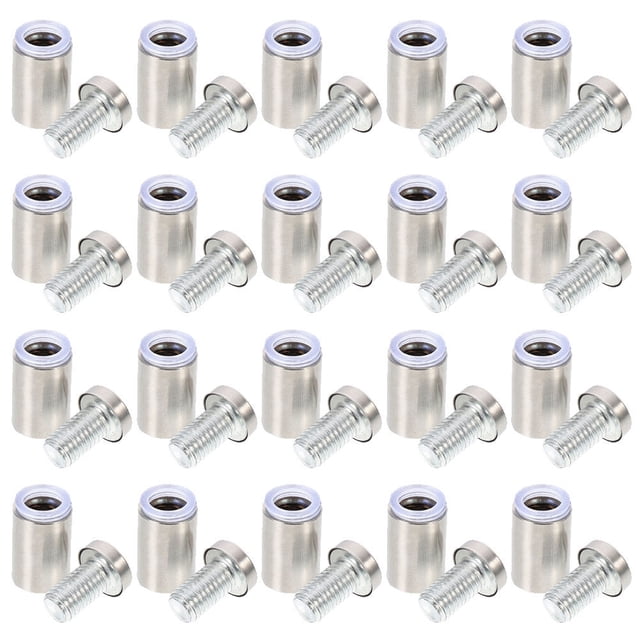 OUNONA 20Ud Tornillos Publicitarios Standoff Para Exhibidores Con Moderno En Acero Inoxidable Plata