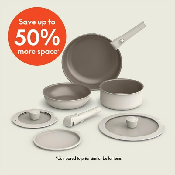 Bella 8-Piece Cookware Set - Oatmilk