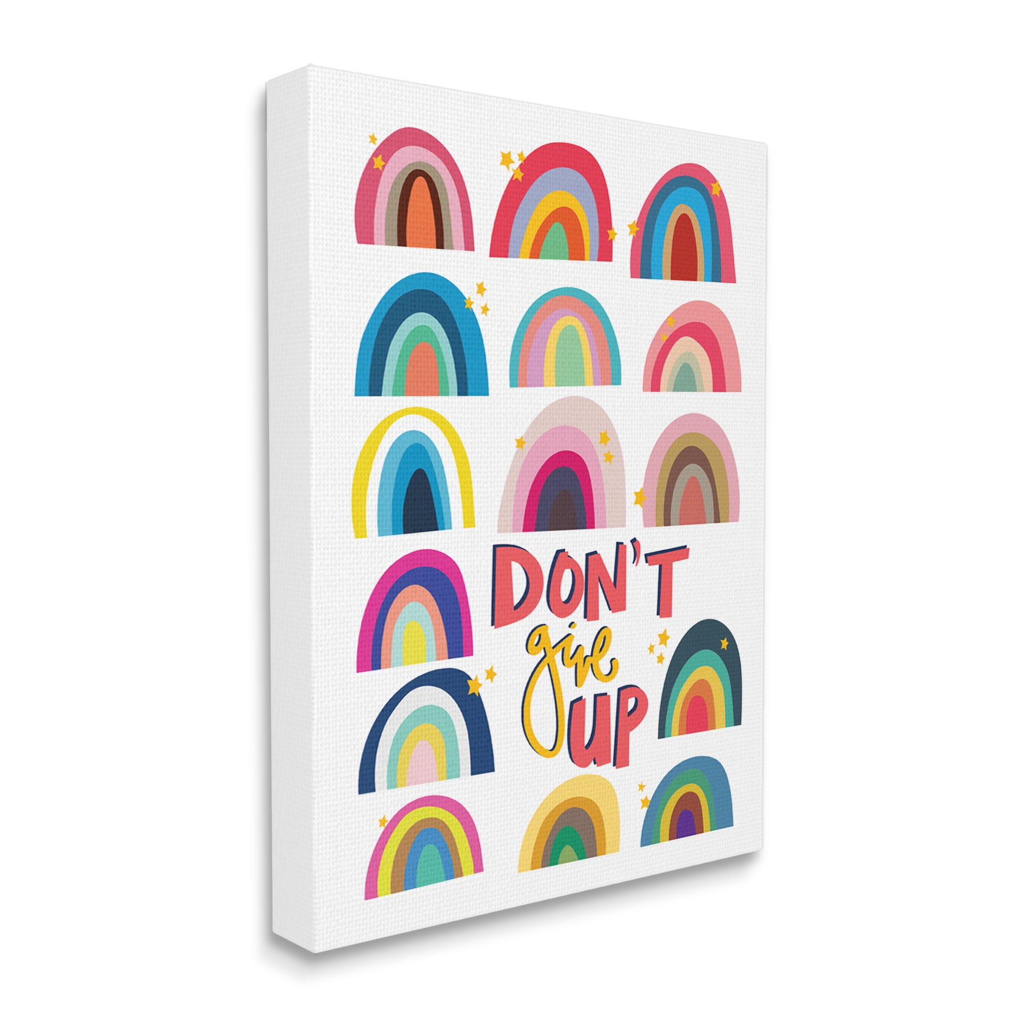 Stupell Industries Don't Give Up Rainbows Nature Painting Gallery Wrapped Canvas Print Wall Art, 36 x 48