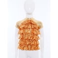 thumbnail image 4 of Manyakai Kids Girls Sparkle Sequins Salsa Samba Rumba Modern Jazz Hip Hop Dance Top Short Sleeve Tees Gold 10, 4 of 7