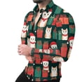 thumbnail image 2 of Seeotter Men Women Button Down Shirts Christmas Long Sleeve Funny Ugly Xmas Graphic Blouse Casual Shirts Holiday Tee, 2 of 7