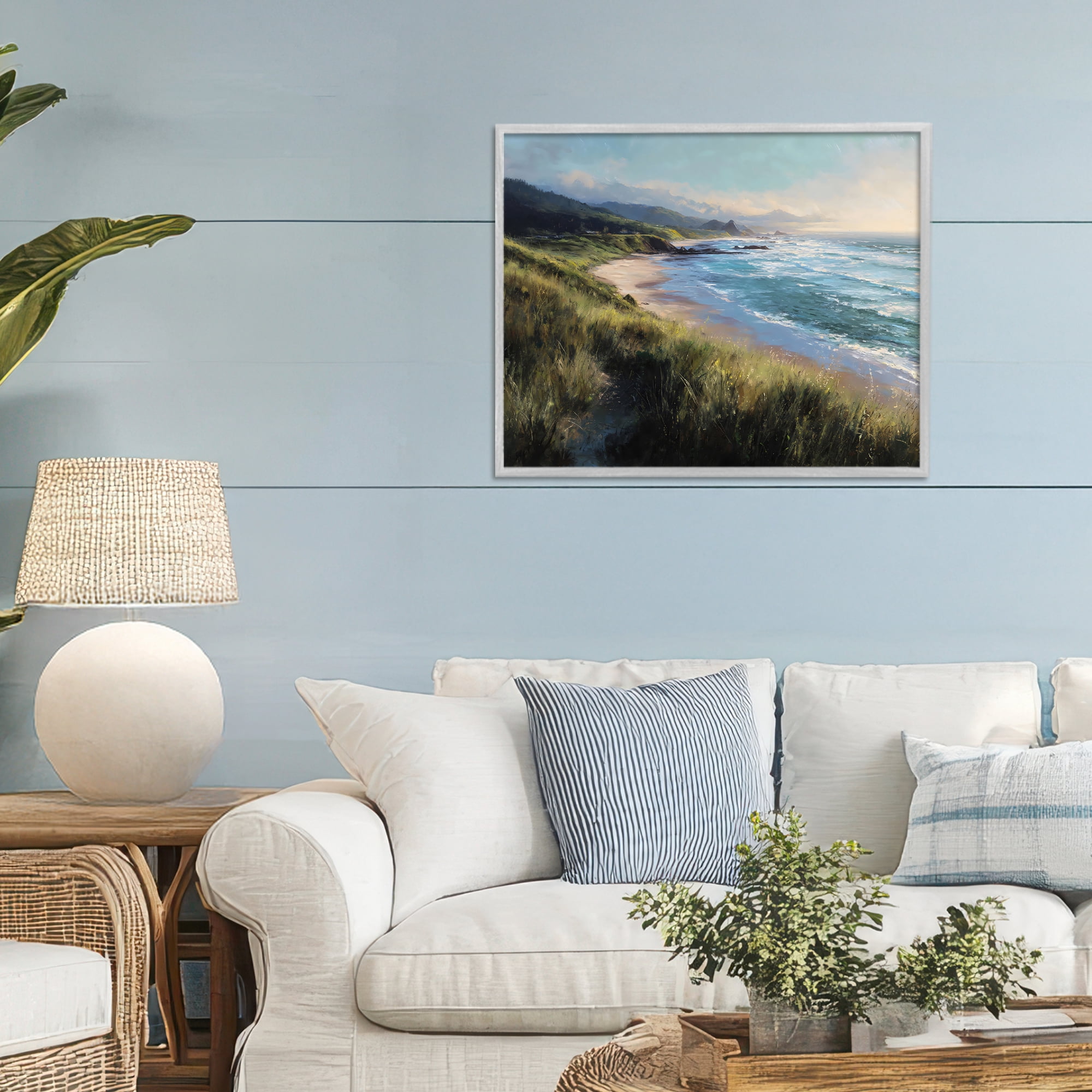Stupell Industries Nature's Coast in Morning Light Gray Framed Giclee Art, design by Franklyn Gregory