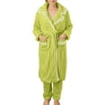 thumbnail image 6 of Sngxgn Women Pajamas Set Button up Sleepwear Short Sleeve Nightwear with Long Pants Soft Pjs Set with Pockets(Green,M), 6 of 6