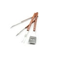 thumbnail image 5 of Outset QB00 Rosewood and Stainless Steel 3-Piece Barbeque Set Spatula Fork Tongs, 5 of 6