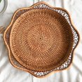 thumbnail image 1 of LXYFH Vaisselle à Moins de 10$ Paniers à Fruits Ronds en Rotin Bols de Rangement en Osier Paniers de Service Tissés Naturels Bols Décoratifs pour Organiser le Comptoir de Cuisine 9x9x2 Pouces, 1 of 3