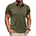 thumbnail image 2 of Men's Slim Fit Warm Base Layer Top Long Sleeve Semi High Neck Sports Fitness T-Shirt Polycotton Thermal Casual Workout Training Essential | JASKFLY,Army Green L, 2 of 8