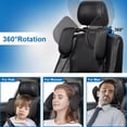 thumbnail image 6 of OhhGo Car Neck Headrest Pillow, 360 Degree Adjustable Cushion Seat Support Head Pillow Restraint Both Side Sleeper Neck Pillow Memory Foam for Kids Adults, Travel Car Sleeping (Black), 6 of 12