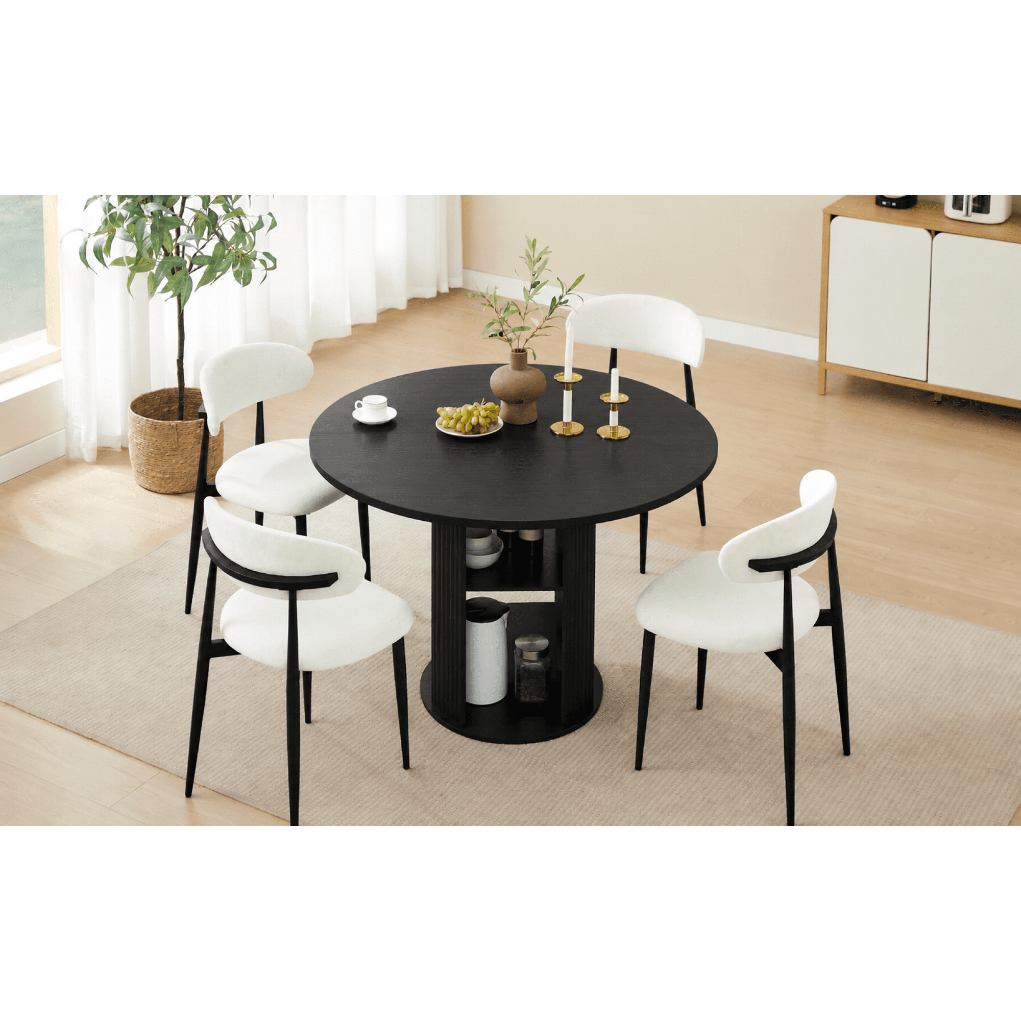 Leumius Dining Chairs Set of 2,Modern Kitchen Chairs with Soft Padding,Living Room Chairs with Curved Backrests and Metal Legs for Dining Rooms and Kitchens,Black