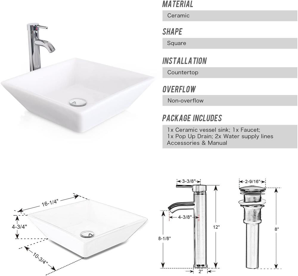 Eclife 24" Farmhouse Bathroom Vanity with Rustic Oak Wood Top,White Ceramic Sink, Water Save Faucet,Solid Brass Pop Up Drain