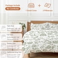 thumbnail image 6 of 3 Piece Boho Sage Green Floral Duvet Cover Set Queen Size,Microfiber Comforter/Quilt Cover with Corner Ties and 2 Pillowcases,Vintage Farmhouse Paisley Plant All Season Bedding with Zipper Closure, 6 of 8